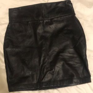 Black fake leather skirt